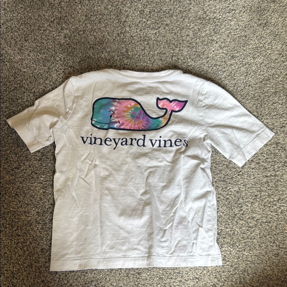 Vineyard Vines Kids White T-Shirt with Colorful Whale